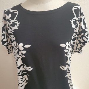 SIZE M RELIPOP Black & White Short Sleeve Blouse